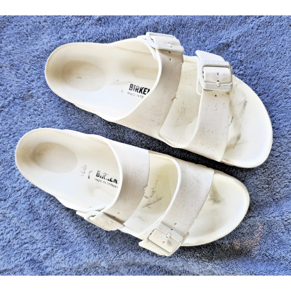 BIRKENSTOCK Arizona White Foam Slide Sandals SIZE 9-9.5/40 Beach Pool Garden